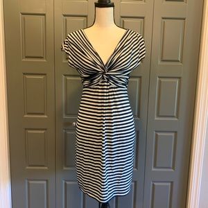 Max Studio Nautical Stripe Twist Front Dress